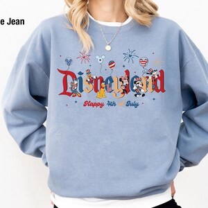 Mickey and Friends with Patriotic Balloons Comfort Colors Shirt, Disneyland 4th Of July T-shirt, American Patriotic, Disney Independence Day