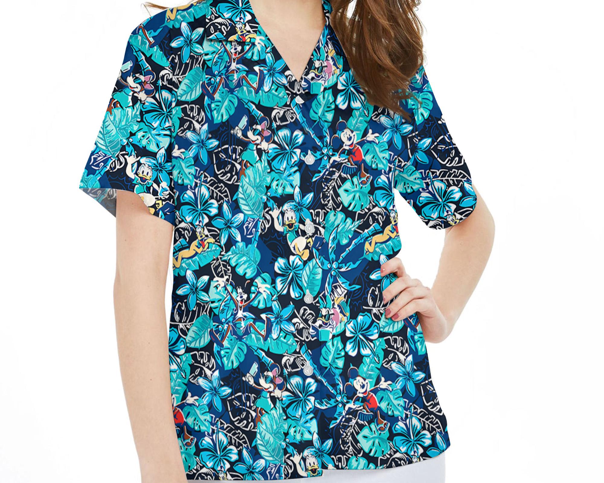 Discover Micey And Friends Tropical Leaf Aloha Hawaiian Shirt, Disney Mickey Donald Goofy Pluto Hawaii Shirt