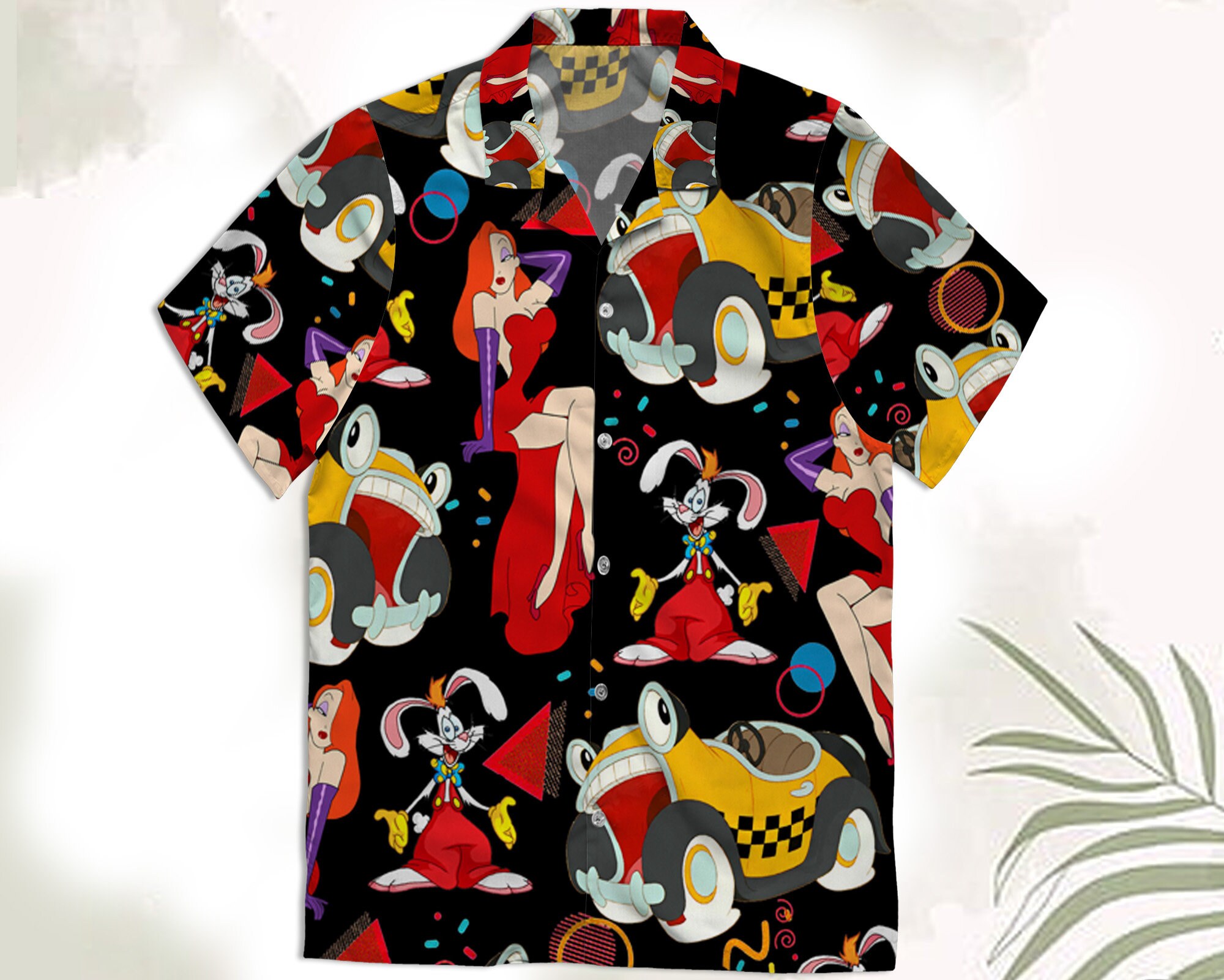 Retro 90s Jessica Rabbit Roger Rabbit Benny the Cab Hawaiian