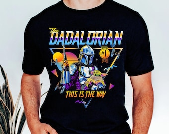 Metal 90s The Mandalorian And Grogu Dadalorian Shirt, Star Wars Dad T-shirt, Disney Father's Day Gift, Dad Life T-shirt, Galaxy's Edge Trip