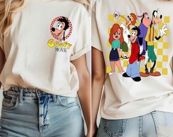Two Sided Checkered Disney Max Goof Powerline Characters A Goofy Movie T-shirt, Disneyworld Disneyland Family Trip 2026, Funny Birthday Gift