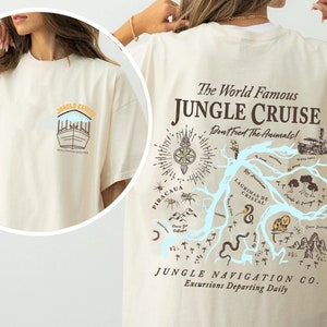Two Sided Vintage Tropical River Expedition Shirt, Retro Adventure Map Graphic Tee, Riverboat Tour T-Shirt, Travel Lover Gift
