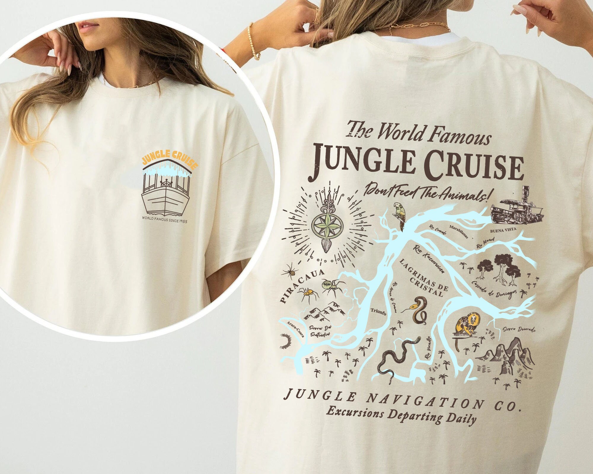 Double Sided Jungle Cruise World Famous Since 1955 Comfort Colors Shirt, Magic Kingdom Park Trip, Disneyland Family Vacation, Birthday Gift