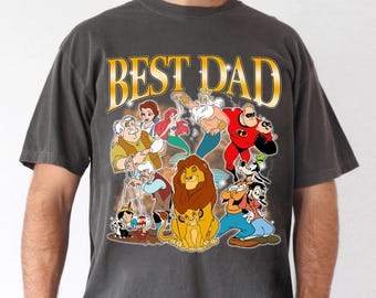 Retro 90s Disney Best Dad Shirt, King Triton Mr Incredible Goofy, Father's Day Gift For Daddy Papa, Cool Dad Tee, Disneyland Dad Life Shirt