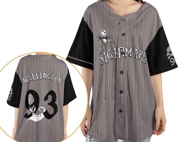Jack Skellington 93 Zero Dog 2 Sided Baseball Jersey Shirt