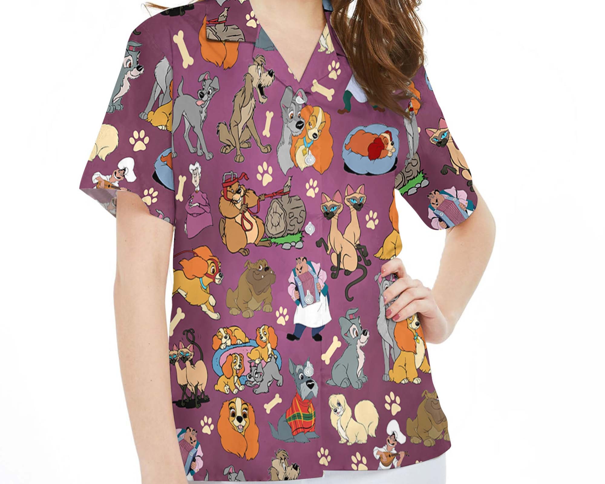 Lady and the Tramp Group Characters Hawaiian Shirt