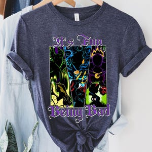 Vintage Disney Villains Trio It&#39;s Fun Being Bad Shirt, Ursula Maleficent Evil Queen Group T-shirt, Disneyland Vacation, Funny Birthday Gift