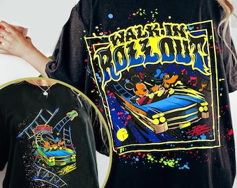 Two Sided Disney Mickey And Pluto Rock N Roller Coaster T-shirt, Walk In Rock Out Tee, Hollywood Studios, Disneyland Family Trip Matching