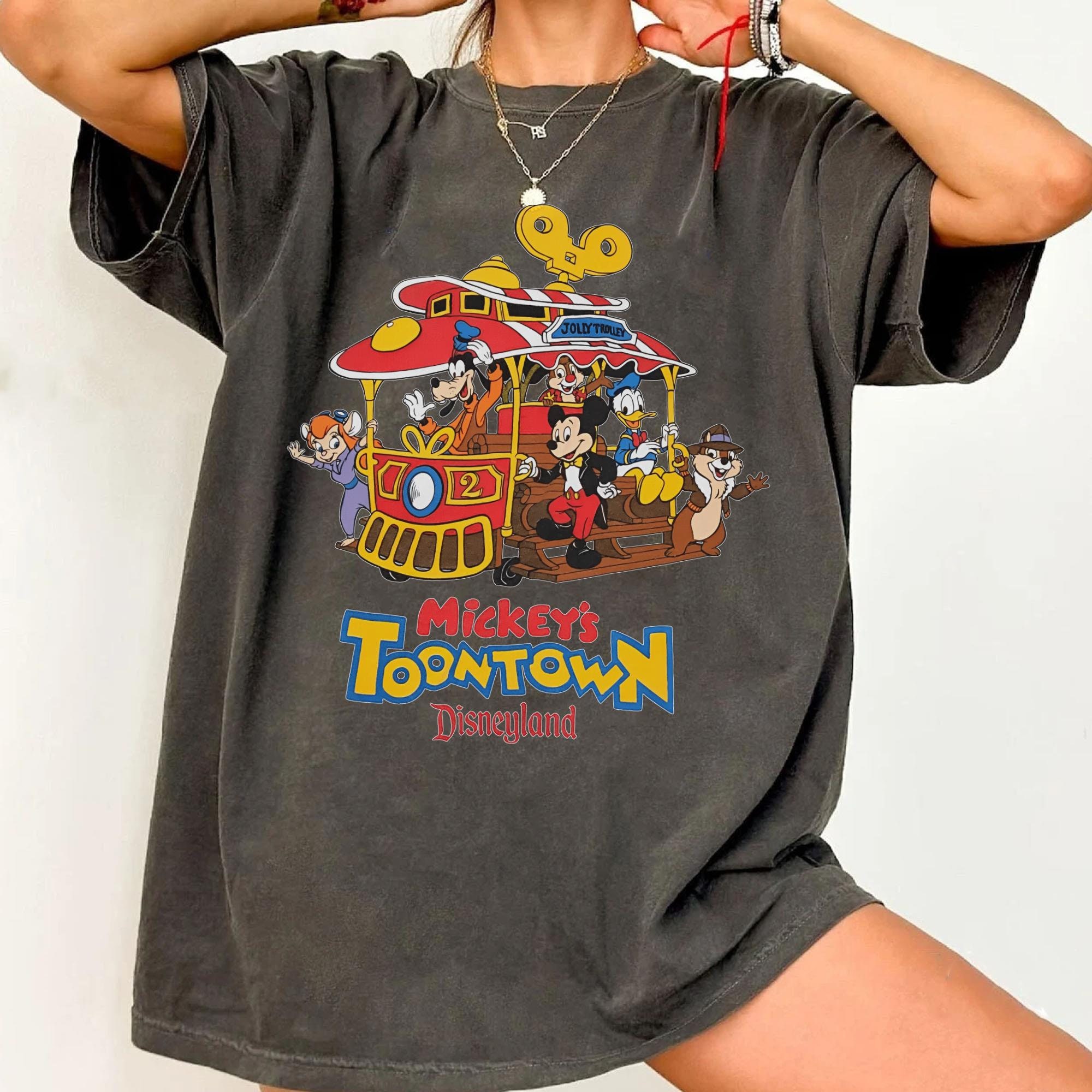 1996 90 Disney Toontown T-Shirt Tokyo Resort L Used