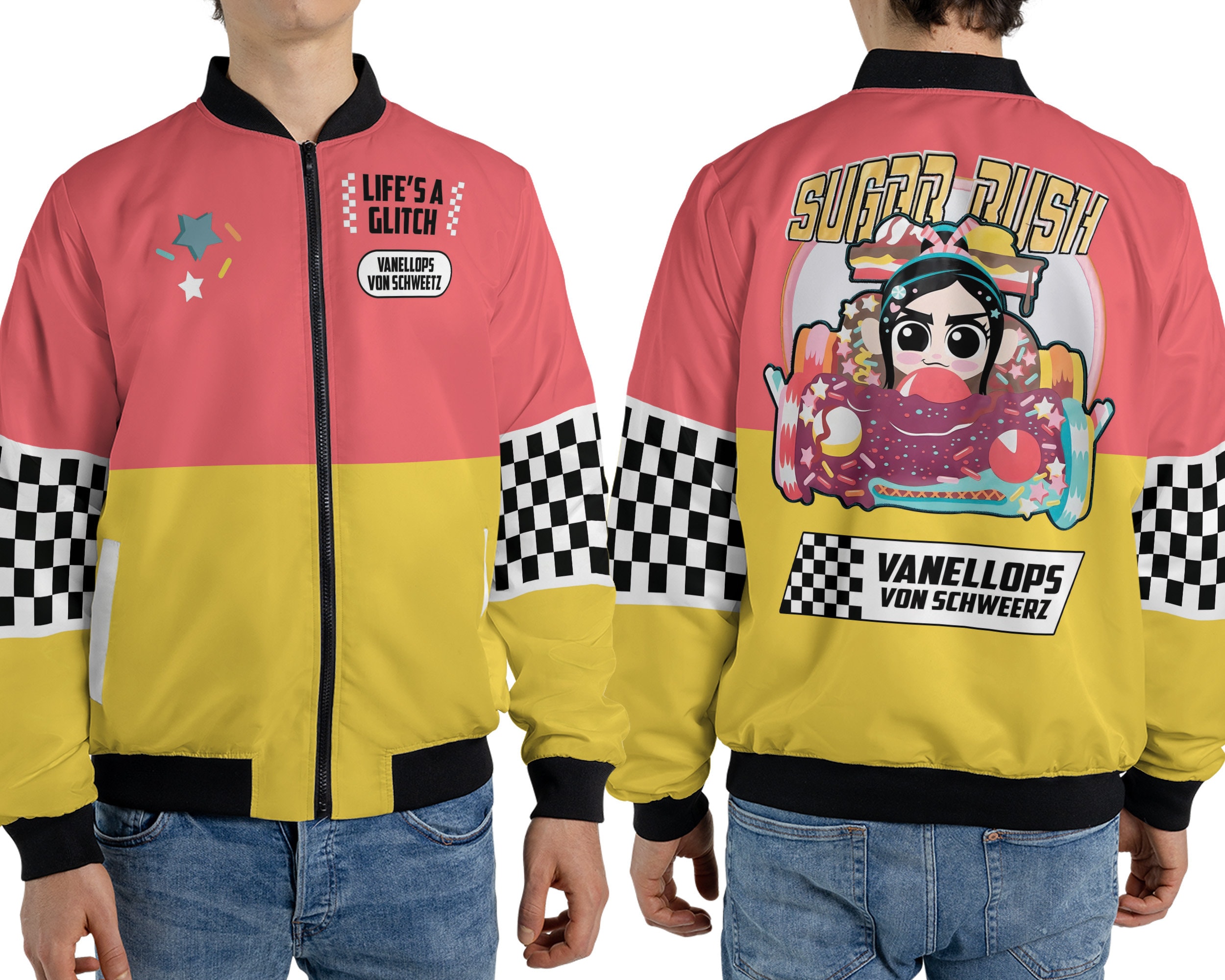 Vanellope Von Schweetz Racing Fleece Bomber Jacket, Wreck-it