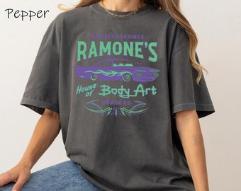 Ramone's House Of Body Art Route 66 Comfort Colors Shirt, Disney Cars Radiator Springs T-shirt, Cars Movie Shirt, Disneyland Family Trip