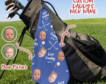 Custom Golf Towel With Kid Face Photo, Best Daddy By Par Golf Gift, Funny Father's Day Gift For Golfer, Personalized Towel For Golf Lovers