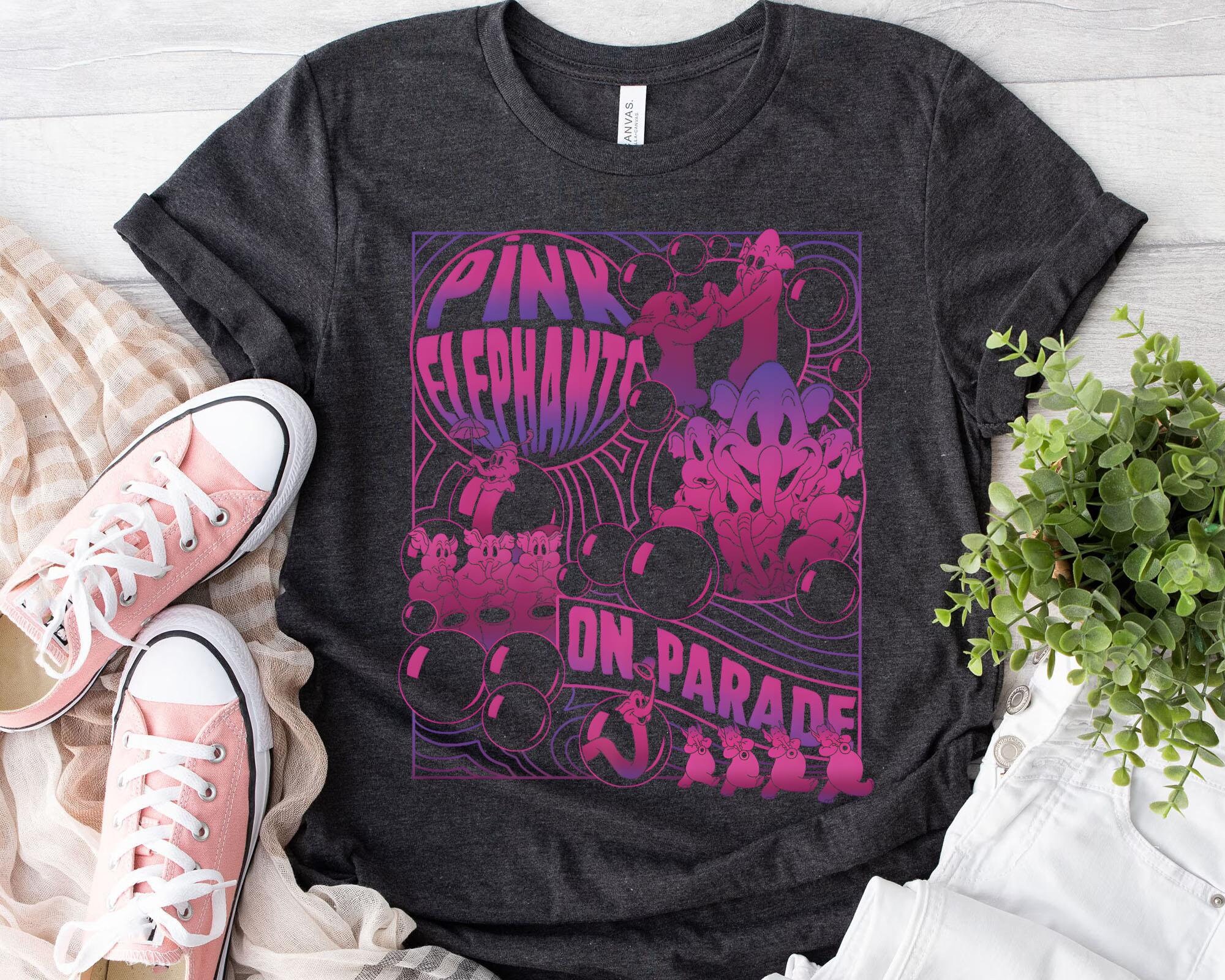 Retro Dumbo Pink Elephants on Parade Comfort Colors Shirt, Disney 