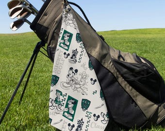 Disney Golf Towel For Golf Lovers, Mickey Mouse Donald Goofy Pluto Golf Club Towel, Father's Day Gift For Golfing Dad, Disneyland Golf Trip