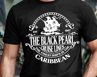 Pirates Of The Caribbean Black Pearl Shirt, Vintage Disney Family Cruise Matching T-shirt, Jack Sparrow Tee, Disneyland Cruising Trip Outfit