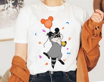 Retro Meeko Raccoon With Mickey Balloon Comfort Colors Shirt,  Pocahontas T-shirt, land Family Trip,   World Outfits