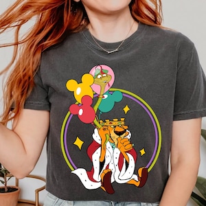 Retro Prince John And Sir Hiss Mickey Balloon Comfort Colors Shirt,  Robin Hood Villains Disney T-shirt, Disneyland Trip, Cute Birthday Gift