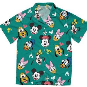 Retro Mickey And Friends Hawaiian Shirt,  Family Hawaii Shirts, Mickey Minnie Donald Daisy Pluto,  World Disneyland Beach Trip