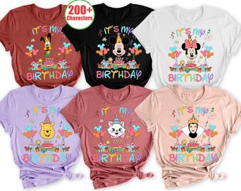 Custom Disney All Characters It's My Birthday Shirt, Personalized Mickey And Friends Birthday Boy Girl T-shirt, Disneyland Family Trip