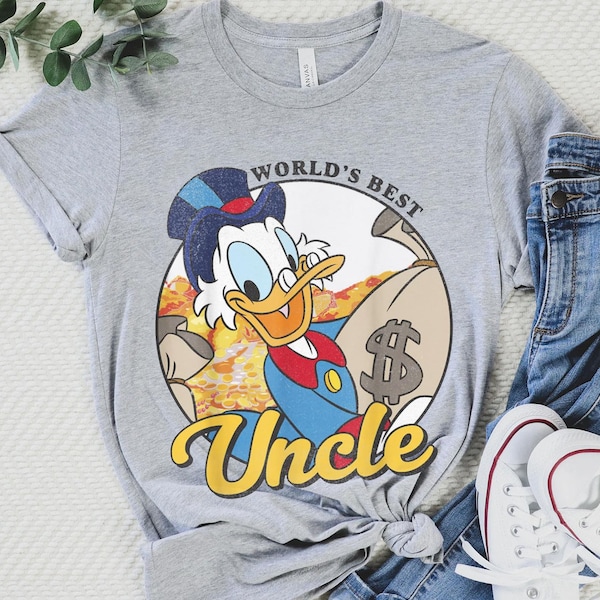 Retro Scrooge McDuck världens bästa farbror komfortfärger skjorta, Disney Ankatalyer t-shirt, fars dag present till farbror, rolig farbror födelsedag