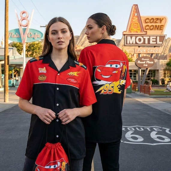 Lightning Mcqueen Mechanic Woven Hawaiian Shirt, Rust-eze Cars