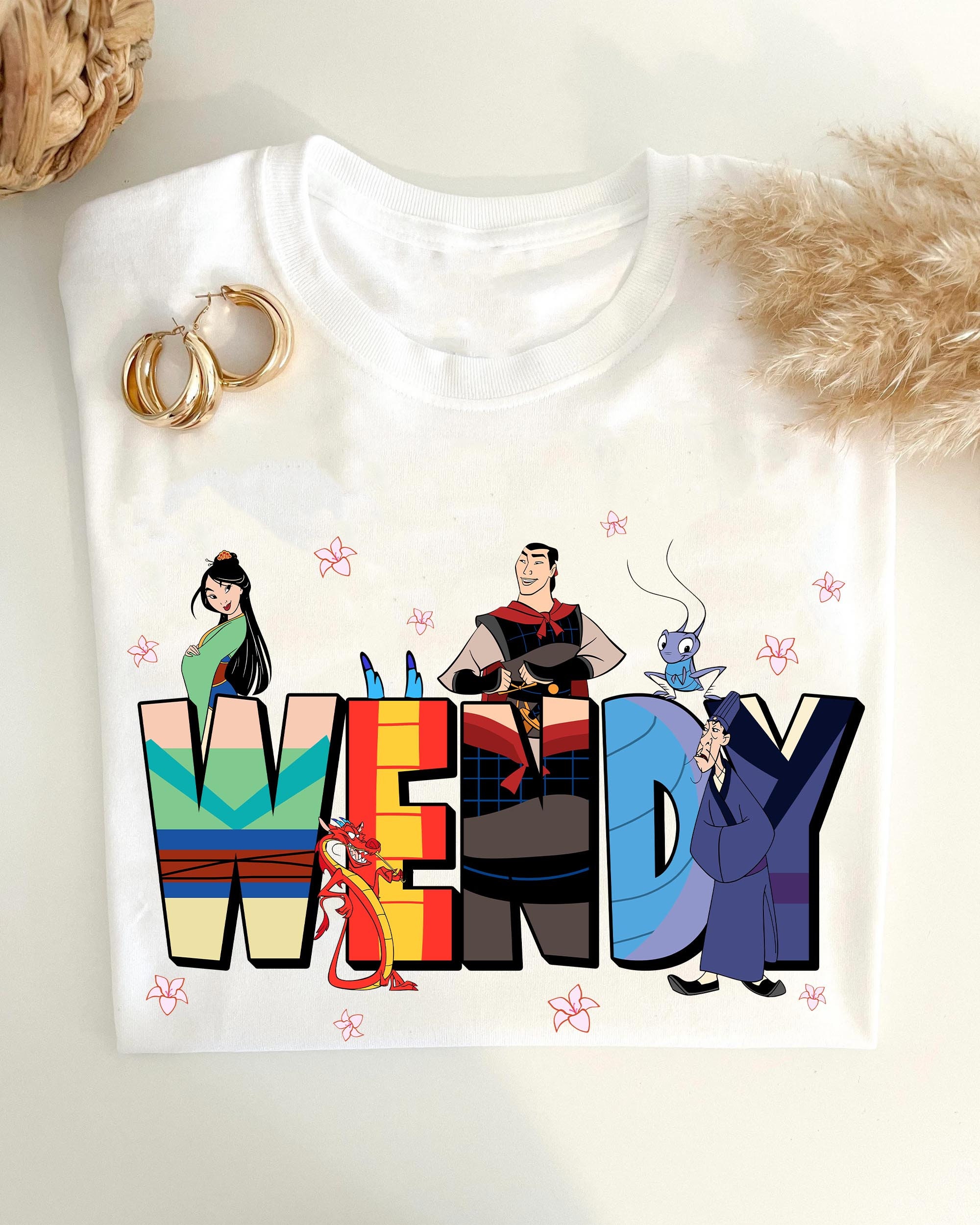Custom Name Mulan Themed Comfort Colors Shirt, Mulan Mushu Li 
