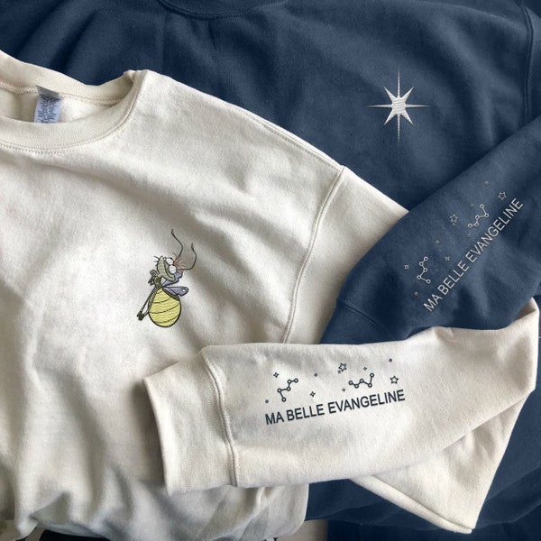 Embroidered Ray Firefly Evangeline Ma Belle Evangeline Sweatshirt, Princess And The Frog,  Couple Matching Sweater, Anniversary Gift