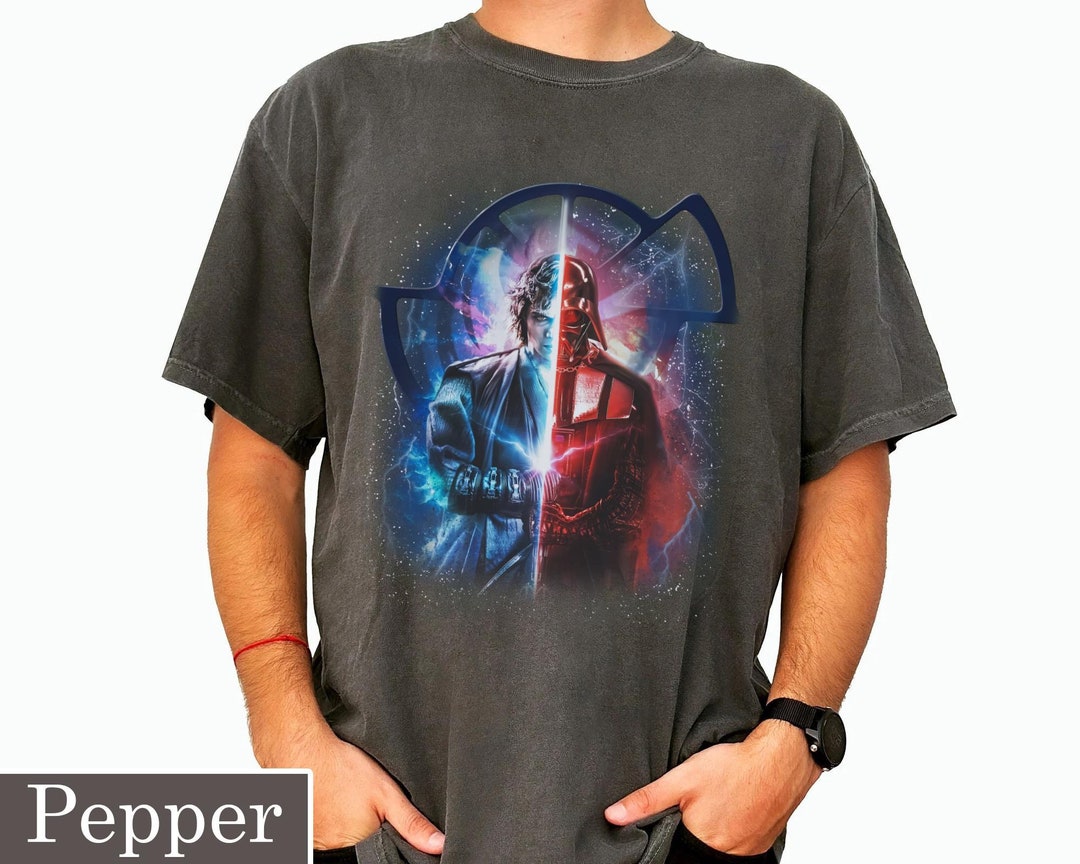 Anakin Skywalker & Darth Vader Half Face Lightsaber Portrait 