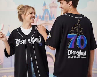Disneyland 70th Anniversary Baseball Jersey, 70 Years of Magic Themed Jersey, Disney Castle Sport Outfit, Disneyland Baseball Team Gifts