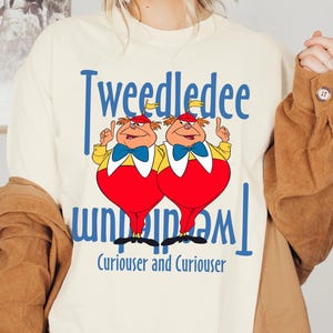 Tweedledee & Tweedledum Curiouser And Curiouser Comfort Colors Shirt, Alice In Wonderland, Disney Brothers Matching T-shirt, Disneyland Trip