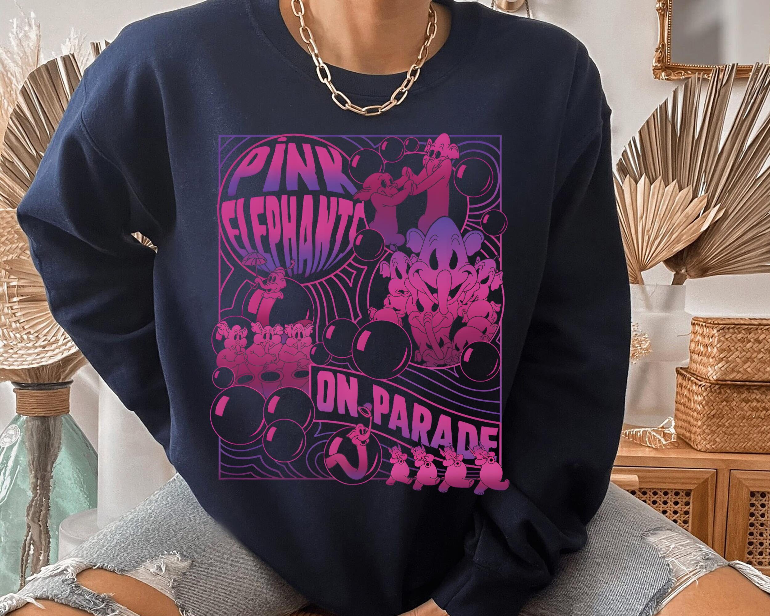 Retro Dumbo Pink Elephants on Parade Comfort Colors Shirt, Disney 