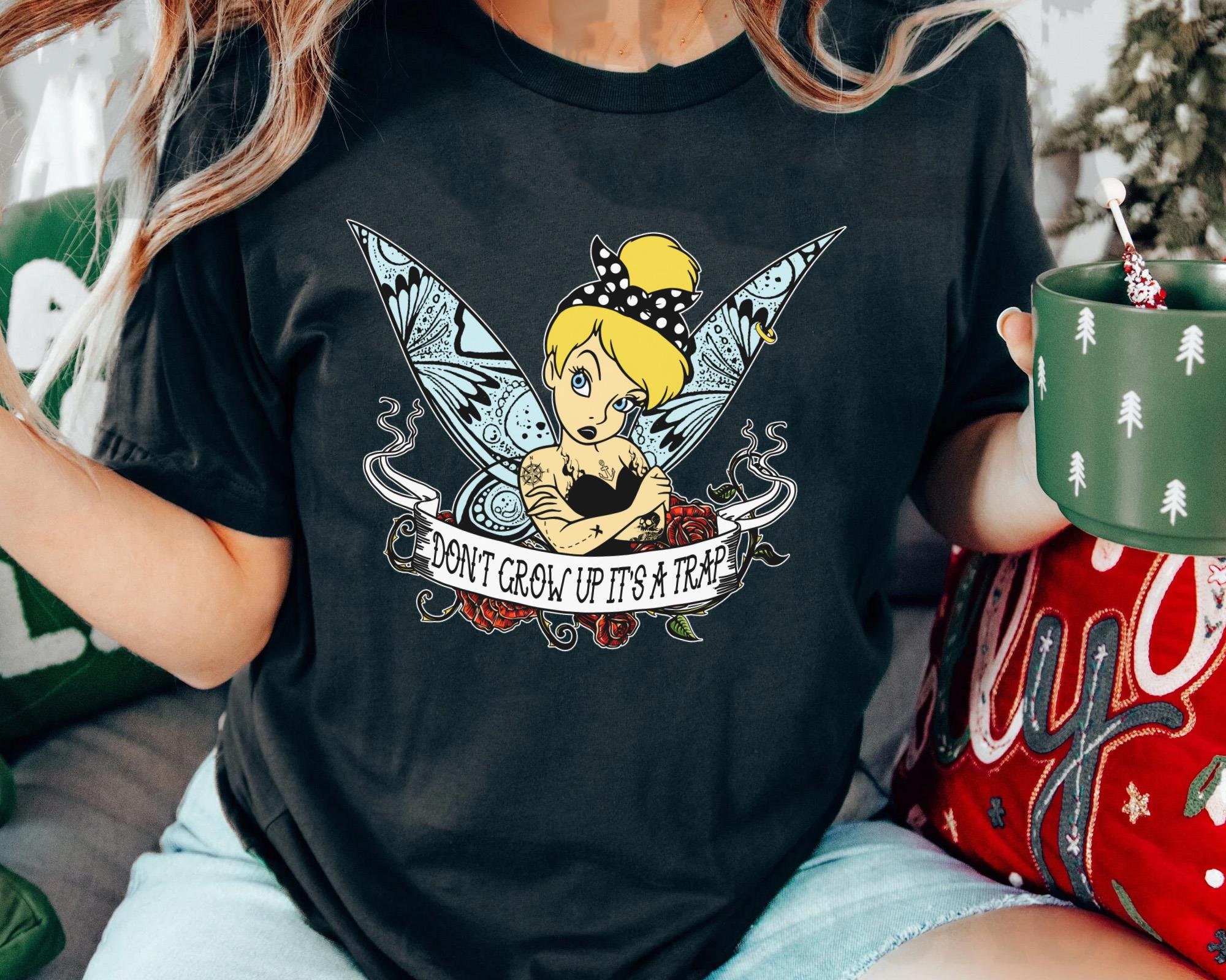 Tinker Bell Turnbeutel 'Don’t Grow Up' – Schwarzer Baumwollrucksack Mit Feenmotiv