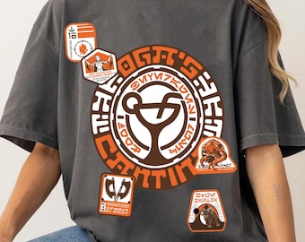 Camiseta con el logotipo de la Cantina de Oga de Disney Star Wars, camiseta Batuu de Black Spire Outpost, regalo para fans de la ciencia ficción, Hollywood Studios, viaje a Star Wars Galaxy's Edge