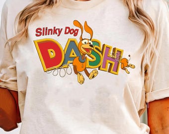 Toy Story Slinky Dog Dash T-shirt, Disney Hundälskare Presenttröja, Toy Story Karaktärströja, Disneyland Familjeresa Matchande, Födelsedagspresent