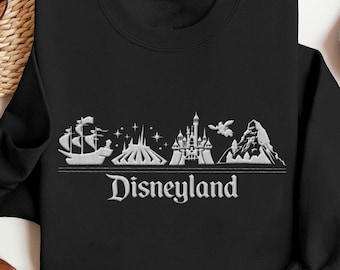 Embroidered Disney Parks Disneyland Magical Checklist Sweatshirt, Disney Castle Embroidery Sweater, Disneyland Trip 2026, Magic Kingdom Park