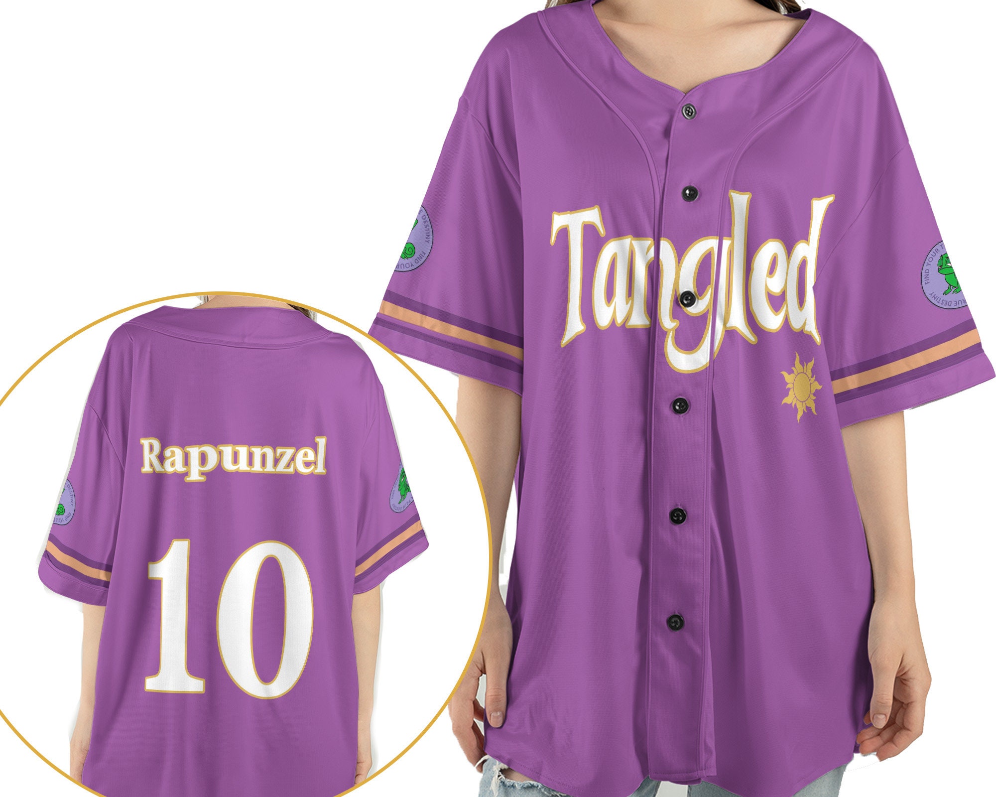 Lost Princess Inspired Baseball Shirt, Purple Golden Sun Jersey