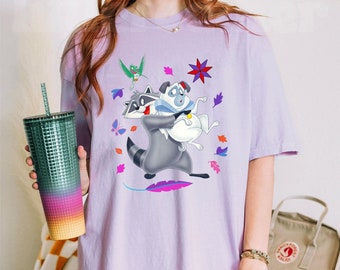 Camiseta Pocahontas Meeko Percy Flit Comfort Colors, Camiseta retrô Friends Disney, Viagem em família à Disneylândia, Reino Mágico, Mundo