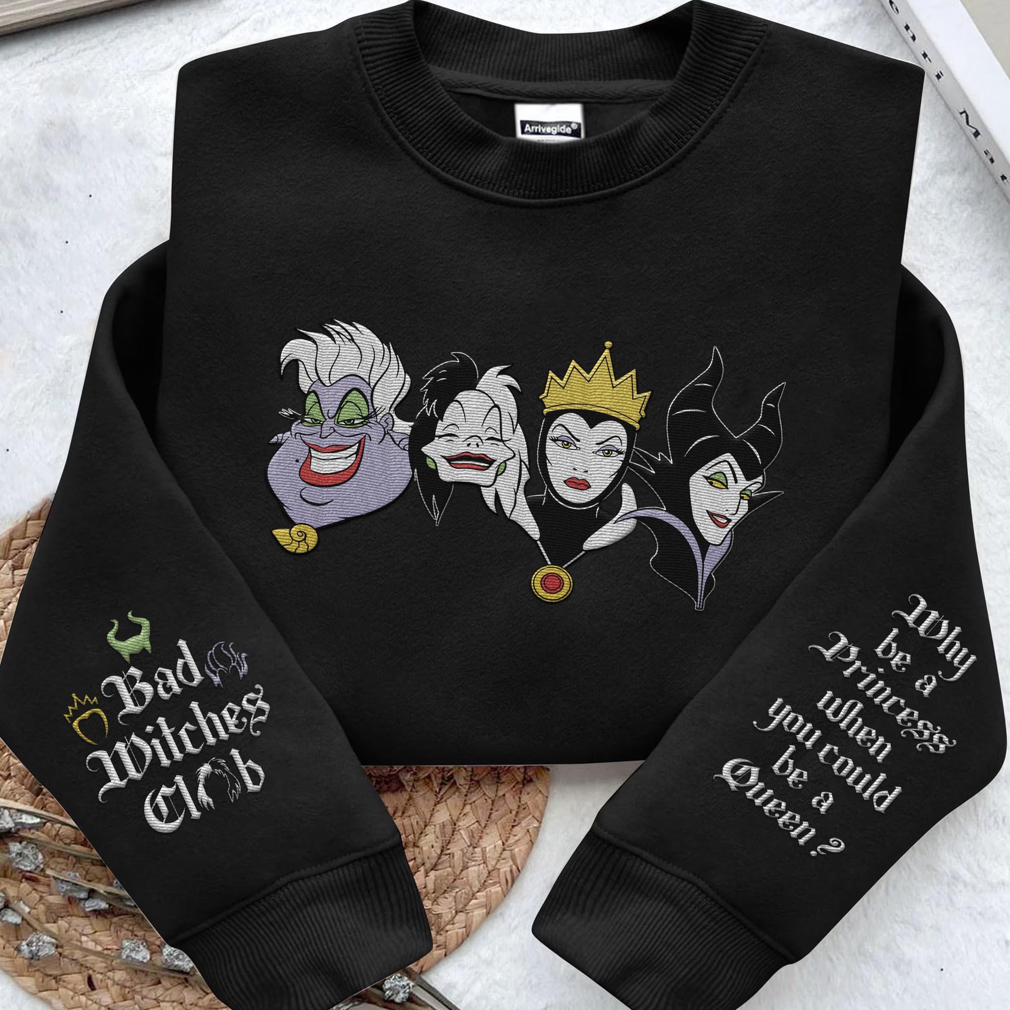刺繍入りディズニーヴィランズ バッド・ウィッチーズ・クラブ ホワイ 