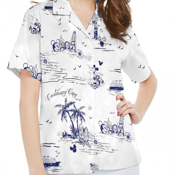 Vintage Mickey Friends en Castaway Cay Cruise Mode Camisa hawaiana, Hawaii Disney Cruise Line Camisa, Disneyland Cruise Summer Family Matching