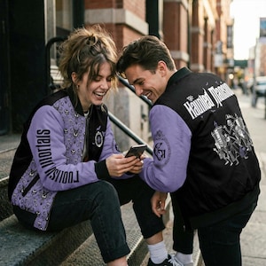 Disney Halloween The Haunted Mansion Fleece Bomber Jacket, Hitchhiking Ghosts Streetwear Jacket, Spooky Disneyland Family Trip 2026