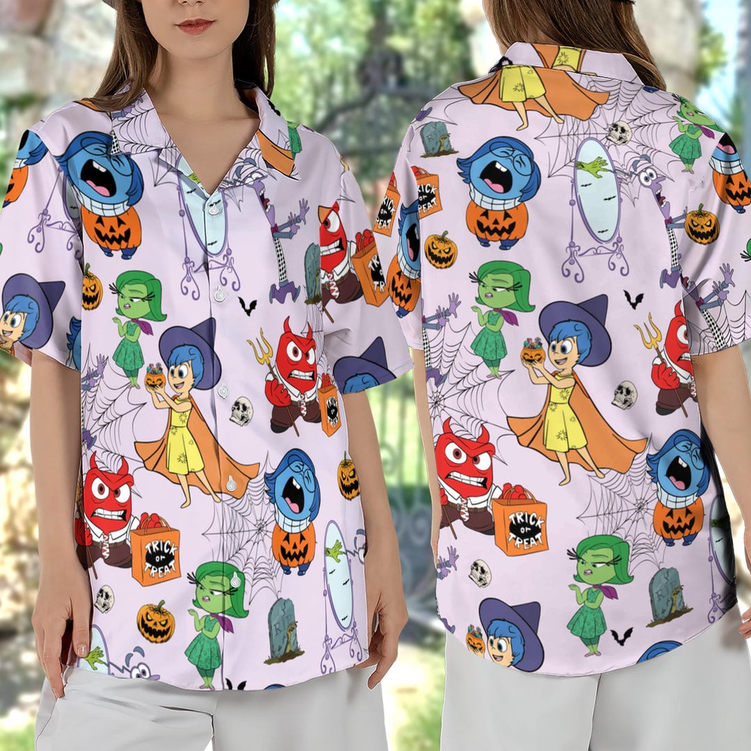 Halloween Inside Out 2 Hawaiian Shirt, Inside Out Button Shirt, Inside ...