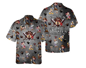 Mickey Friends Pirate's Life For Me Hawaiian Shirt, Pirates Of The Caribbean  Cruise Hawaii Shirts, land Family Summer Trip