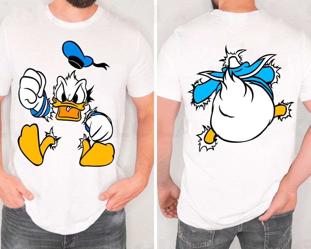 Two Sided Grumpy Donald Duck Front and Back Comfort Colors Shirt, Funny ...