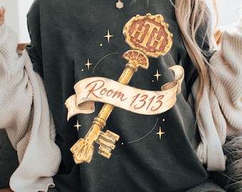Watercolor Room 1313 Hotel Key Shirt, Haunted Hotel T Shirt, Halloween Tee, Family Theme Park Trip Shirt