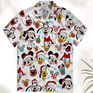 Mickey Mouse And Friends Christmas Candy Hawaiian Shirt, Mickey&#39;s Very Merry Christmas Party, Disneyland Xmas Holiday Hawaii Shirt