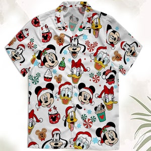 Mickey Mouse And Friends  Christmas Candy Hawaiian Shirt, Mickey's Very Merry Christmas Party, land Xmas Holiday Hawaii Shirt