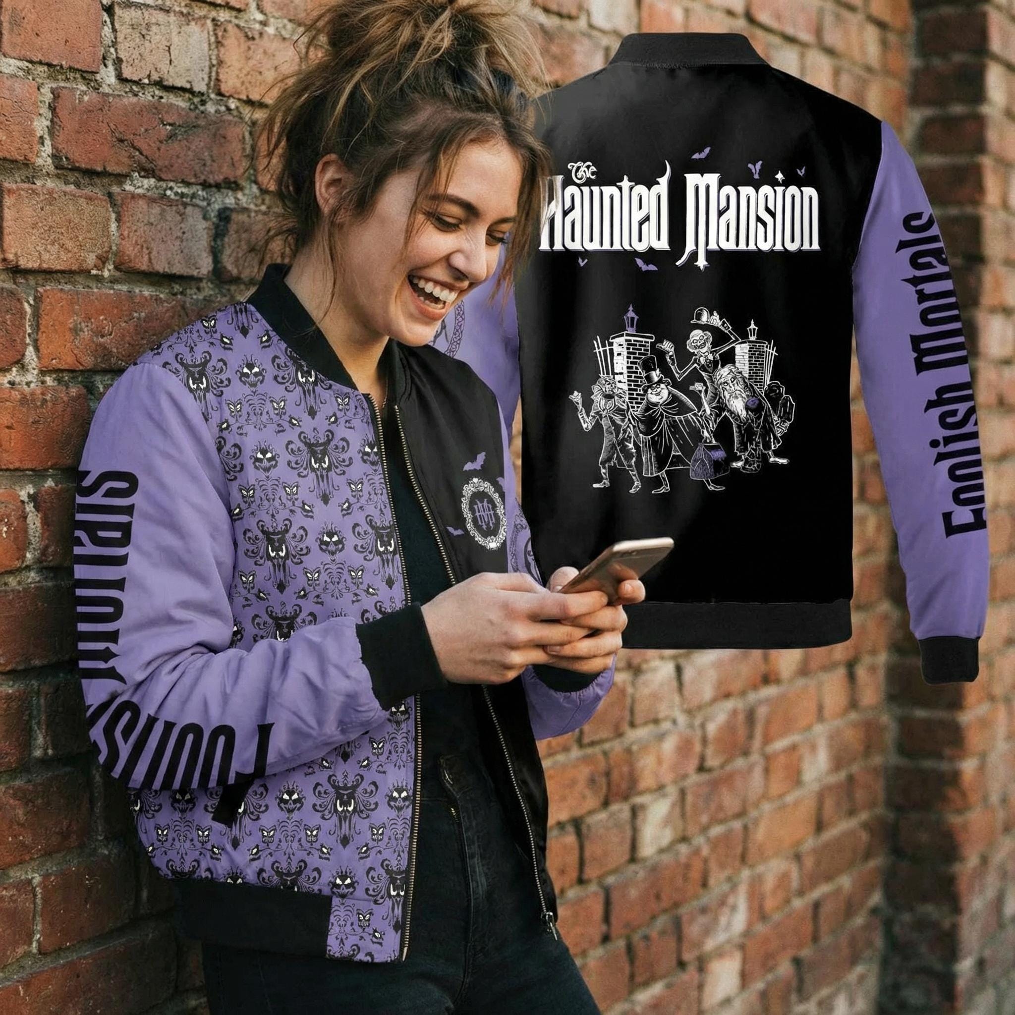 Spooky Theme Park Bomber Jacket, Matching Couple 2026 Vacation