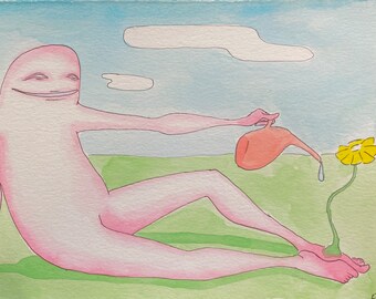 Poetics of Gigantes at Play - Watercolor on Paper