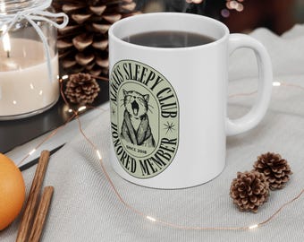 Funny Cat Coffee Mug: "Always Sleeping" Ceramic Cup, Gift for Cat Lovers