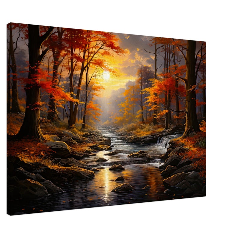 Autumn Forest Canvas Art: Rustic Sunset Landscape Print - Etsy